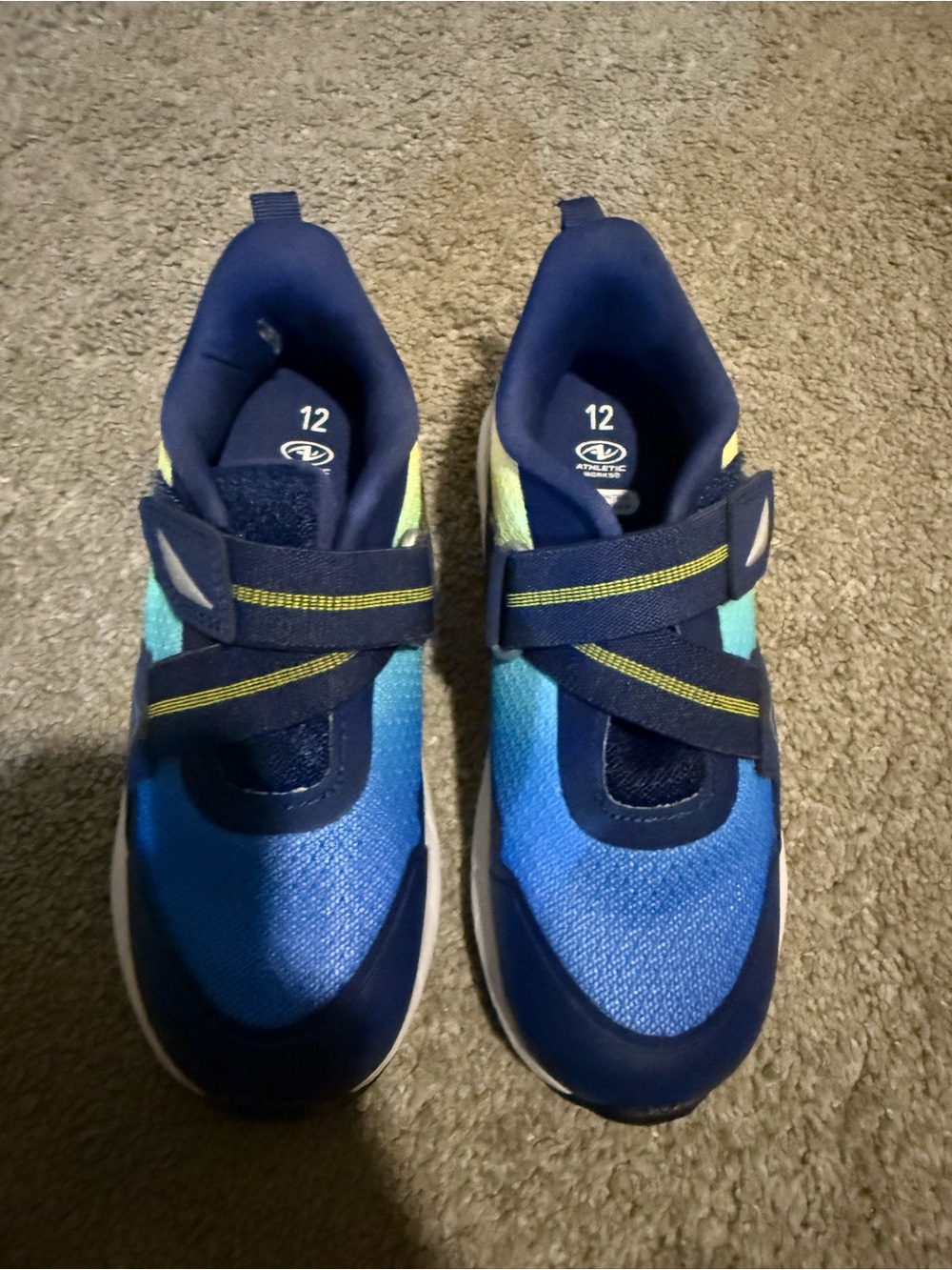 Athletic Works Blue Gradient Kids Sneakers with Hook-and-Loop Straps